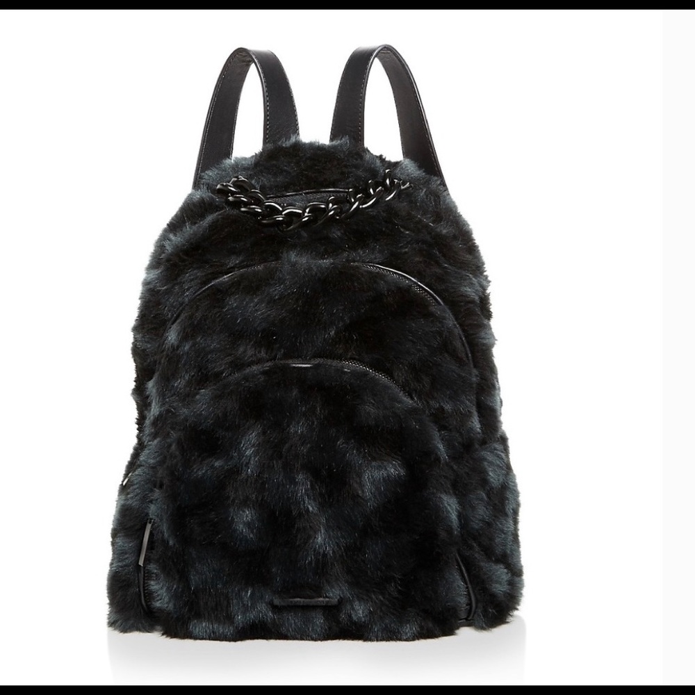 Kendall and Kylie Faux Fur Check Backpack